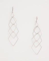 Geo Linear Drop Earrings Silver - Chico's