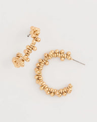 Golden Beaded Hoop Earrings Gold - Chico's