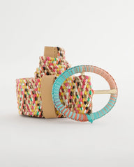 Raffia Wrapped Multi-Color Stretch Belt Multi - Chico's