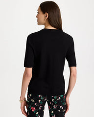 Ella Crewneck Pullover Sweater Black - Chico's