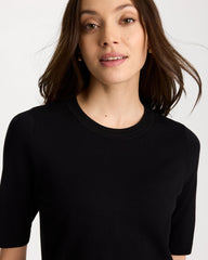 Ella Crewneck Pullover Sweater Black - Chico's
