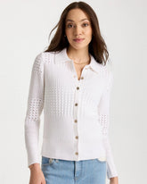 Textured Button-Front Cardigan Alabaster - Chico's