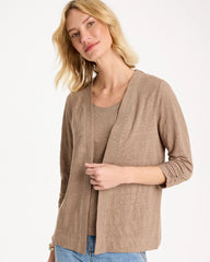 Linen Open Front Cardigan Topaz Smoke - Chico's