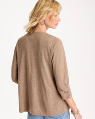 Linen Open Front Cardigan Topaz Smoke - Chico's