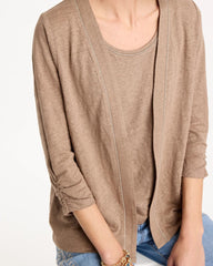 Linen Open Front Cardigan Topaz Smoke - Chico's