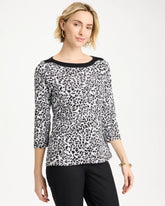 Fauna Pima 3/4 Sleeve Tee Black - Chico's