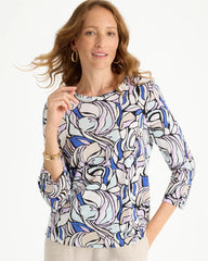 Floral Cotton Slub Tee Black - Chico's