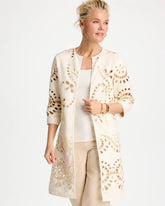 Long Faux Leather Kimono Ecru - Chico's
