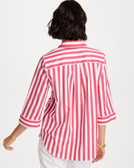 No Iron™ Striped Stretch Tunic Hot Honeysuckle - Chico's