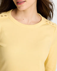 Ribbed Button Crewneck Tee Golden Haze - Chico's