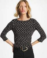 Polka Dot Pima 3/4 Sleeve Tee Black - Chico's