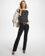 Polka Dot Pima 3/4 Sleeve Tee Black - Chico's