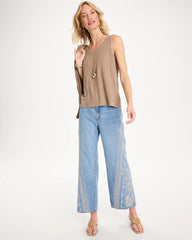 Linen Tank Topaz Smoke - Chico's
