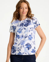 Jolene Cotton Stretch Cap Sleeve Tee Passport Blue - Chico's
