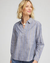 Chambray Striped Soft Popover Indigo - Chico's