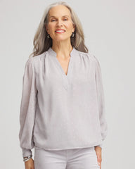Georgette Clip Dot Blouse Dove Gray - Chico's