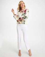 Crewneck Satin Bubble Hem Top Hot Honeysuckle - Chico's