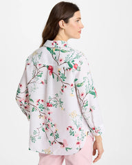 No Iron™ Kyoto Bloom Linen Shirt Hot Honeysuckle - Chico's