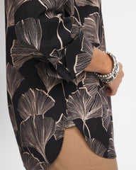 No Iron™ Stretch Ginkgo Glory Shirt Black - Chico's