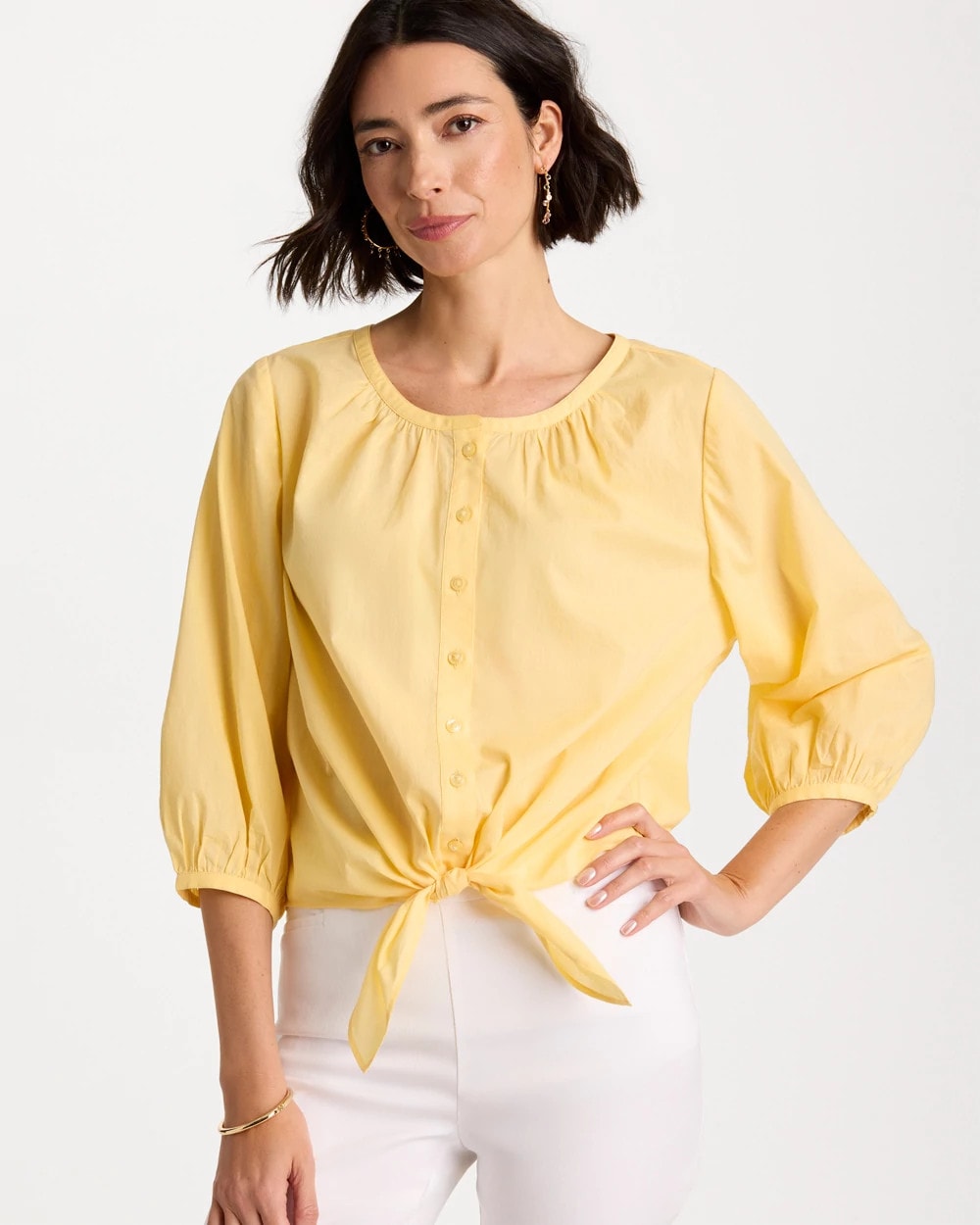 Tie-Front Top Golden Haze - Chico's