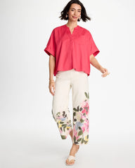 Poplin Popover Dolman Top Hot Honeysuckle - Chico's