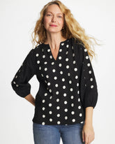 Textured Polka Dot Blouse Black - Chico's