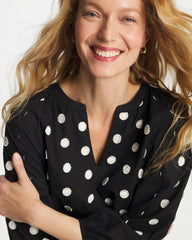 Textured Polka Dot Blouse Black - Chico's