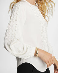Laser Cut Crinkle Blouse Ecru - Chico's