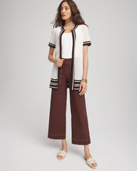Pointelle High-Style Short-Sleeve Cardigan Ecru - Chico's