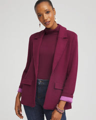 Single-Breasted Sweater Blazer Deep Chianti - Chico's