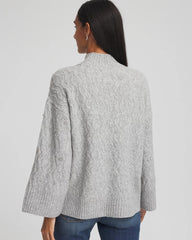 Sequined Cable Knit Sweater Cloud Heather Gray - Chico's