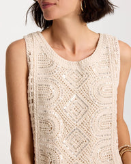 Crochet Sequin Tank Neutral - Chico's