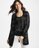 Ella Graphic Cardigan Black - Chico's