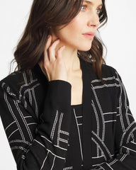 Ella Graphic Cardigan Black - Chico's