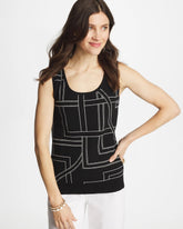 Ella Graphic Scoopneck Tank Black - Chico's