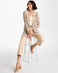 Pointelle Metallic Cardigan Cattail Brown - Chico's