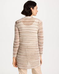 Pointelle Metallic Cardigan Cattail Brown - Chico's