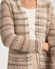 Pointelle Metallic Cardigan Cattail Brown - Chico's