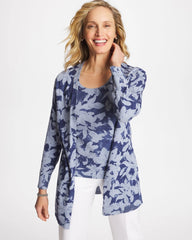 Ella Floral Cardigan Blue - Chico's