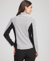 Zenergy® UPF Striped Block Half Zip Black - Chico's
