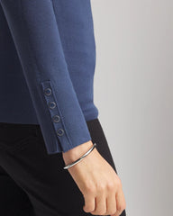 Ella Button Cuff Turtleneck Sweater Indigo Sky - Chico's