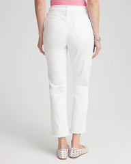 Girlfriend Frayed Cropped No Stain Jeans Alabaster - Chico's