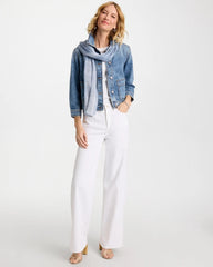 Denim Cropped Trucker Jacket Sakura Indigo - Chico's