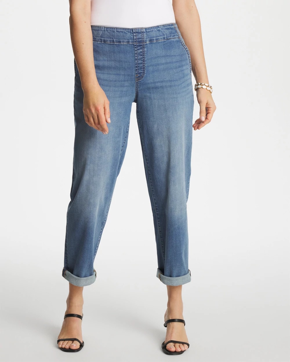 Pull-On Boyfriend Cropped Jeans Bailey Indigo - Chico's