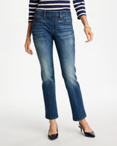 Pull-On Straight Jeans Santorini Indigo - Chico's