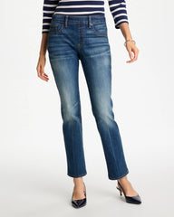 Pull-On Straight Jeans Santorini Indigo - Chico's