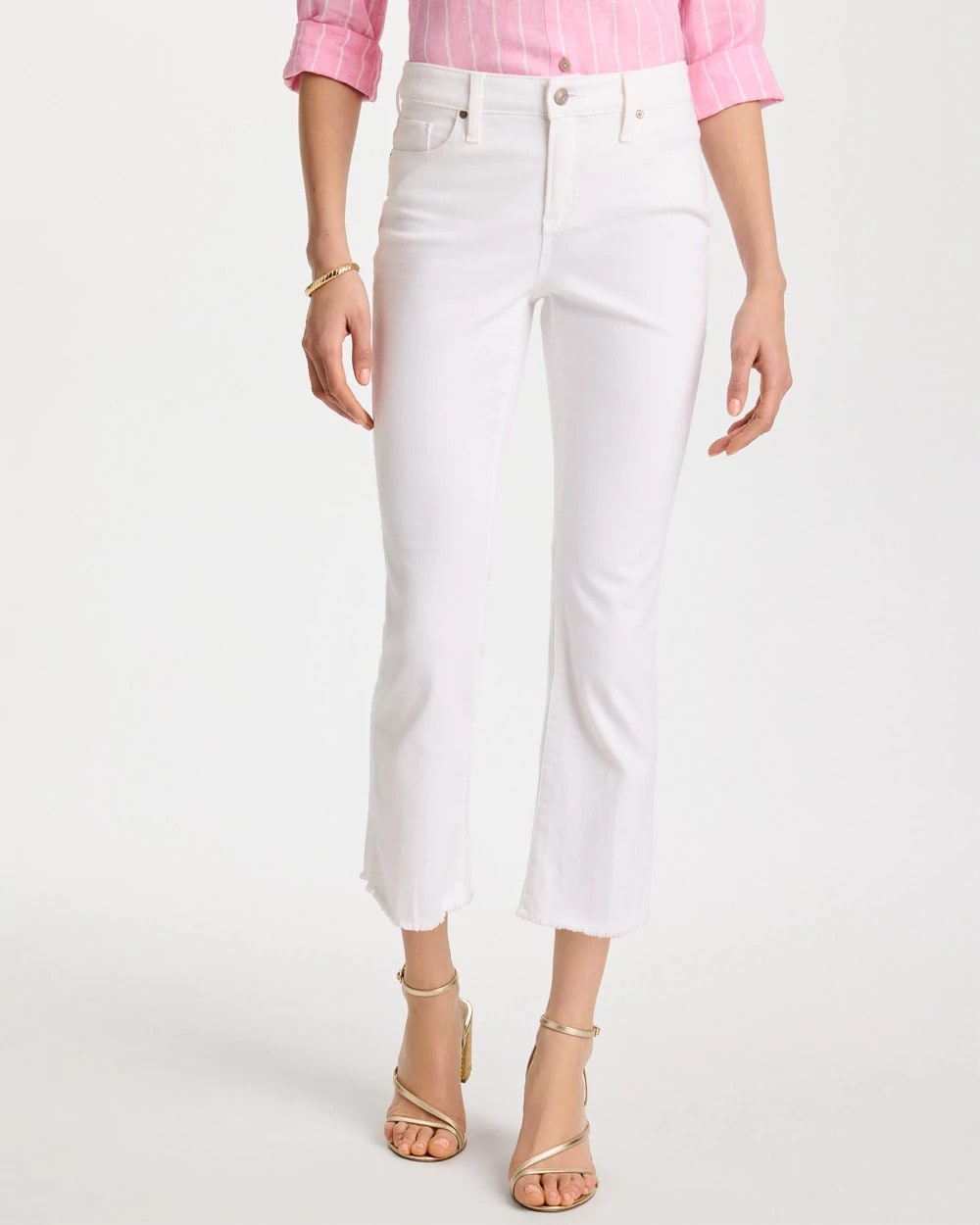 Petite No Stain Girlfriend Fray Hem Kick Flares Alabaster - Chico's