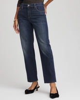 Girlfriend Straight Ankle Jeans Flower Moon Indigo - Chico's