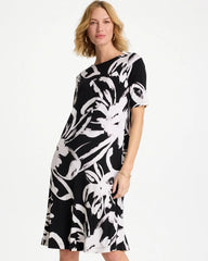 Travelers™ Knit New Bloom Day Dress Black/White - Chico's