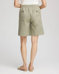 Cotton-Linen Pull-On Utility Shorts Washed Sage - Chico's